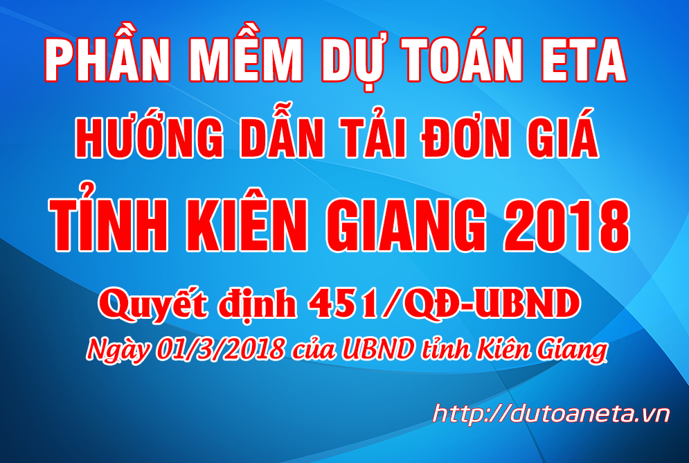 Đơn giá xây dựng công trình tỉnh Kiên Giang năm 2018